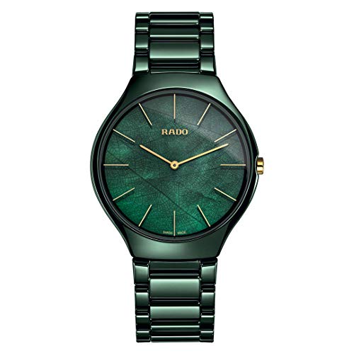 Rado True Thinline R27006912 - Reloj de pulsera para hombre, diseño de nácar, color verde