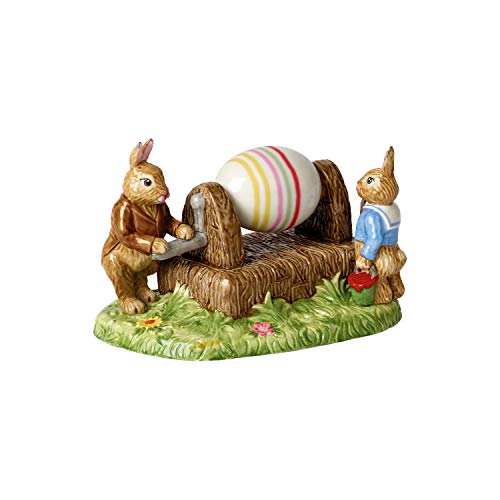Villeroy & Boch Bunny Tales Figura de porcelana "Máquina de pintar huevos", Porcelana, Multicolor