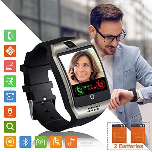 Tipmant Reloj Inteligente Mujer Hombre Smartwatch Pantalla táctil con Ranura para Tarjeta SIM Cámara Podómetro Moviles Buenos Pulsera de Actividad para Android Xiaomi Samsung Huawei (Plata)