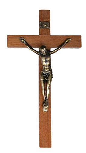 Crucifijo (madera Cristo Metal Color Bronce 15 cm