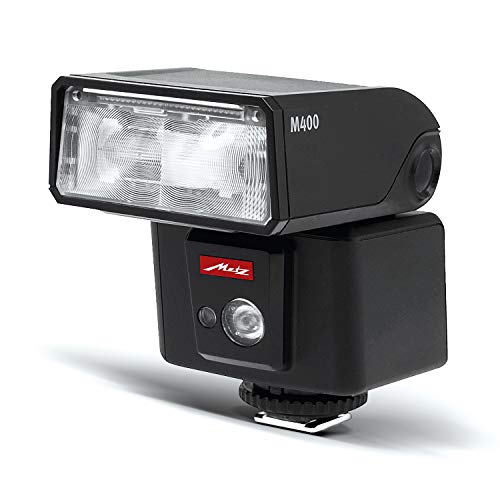 Metz 311185 - Flash M400 para Sony (ISO 100 y 105 mm, luz de vídeo LED, Zoom motorizado 24-105 mm), Negro