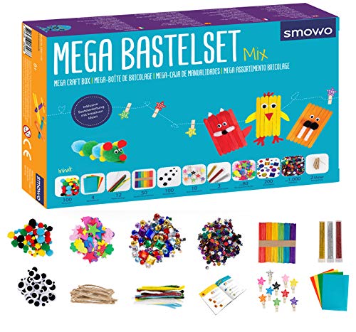 Smowo Mega Juego de Manualidades - Caja Material Manualidades - con Ideas para Juegos creativos - Kit Manualidades para niños y Adultos