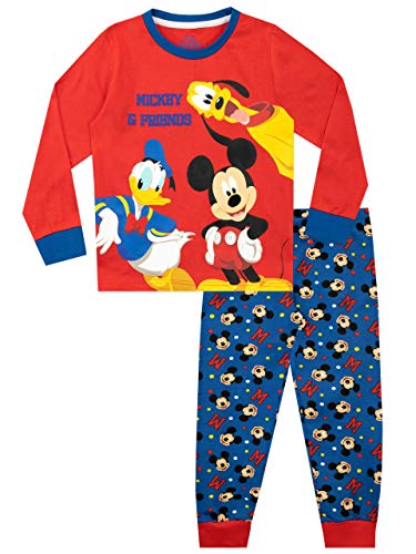 Disney Pijamas para niños Mickey Mouse Donald Duck y Pluto Multicolor 4-5 Años