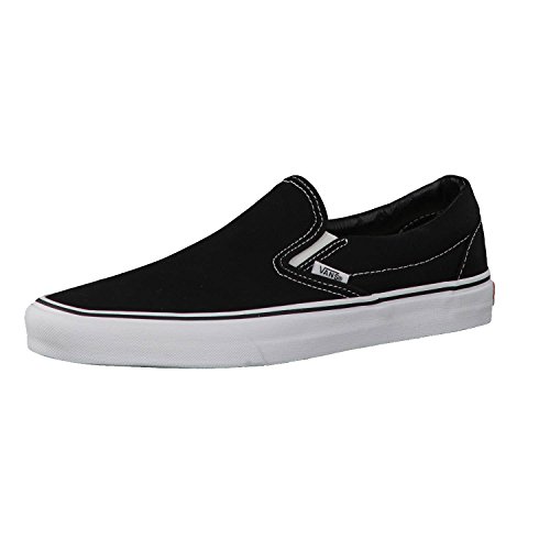 Vans Slip-on - Zapatillas bajas clásicas Canvas para adultos, suela blanca de zapato negro, 42.5 EU