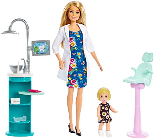 Barbie Quiero Ser Dentista muñeca con muñeca bebé y accesorios, regalo para niñas y niños 3-9 años (Mattel FXP16) , color/modelo surtido