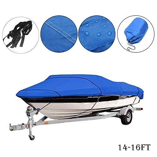Maso cobertor para barco de 14 a 16 pies, resistente, 210D con protección UV, impermeable, cubierta para casco en V
