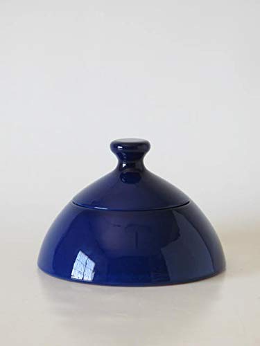 POLONIO - Bombonera de Ceramica Azul de 12 Centímetros - Centro de Ceramica - Centro de Mesa Mediano de Decoracion - Joyero de Ceramica - Jarron de Cerámica Mediano Azul