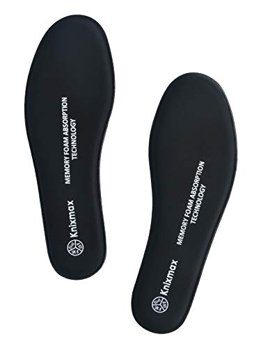 Knixmax Plantillas Memory Foam para Zapatos de Mujer y Hombre, Plantillas Confort Amortiguadoras Cómodas y Flexibles para Trabajo, Deportes, Caminar, Senderismo, EU39 (UK 6) Negro