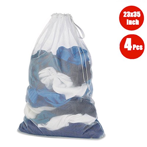 DoGeek – Bolso de ropa – Redes de lavado – para protèger los ropa lavadora en máquina – blanco (4 pcs), blanco