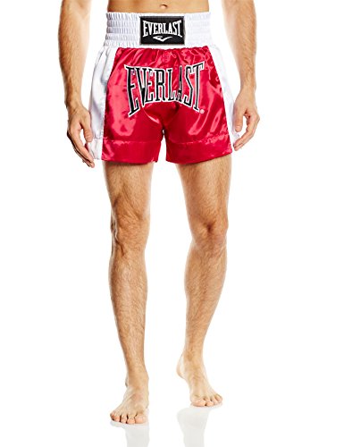 Everlast EM6 - Pantalón de Thai Boxing Unisex, Color Rojo, Talla L