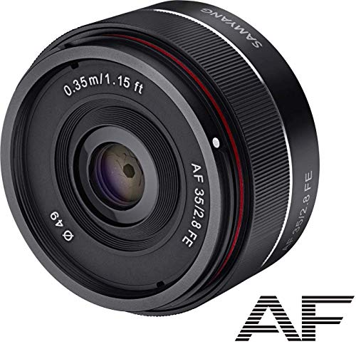 Samyang SA7021 - Objetivo para cámaras Digitales sin Espejo Sony E (AF 35 mm/2.8, F2.8, Lentes asféricas, Sensor Full Frame) Color Negro