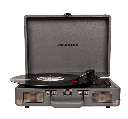 Crosley Cruiser Deluxe Vintage 3-Speed Bluetooth Suitcase Turntable, Slate