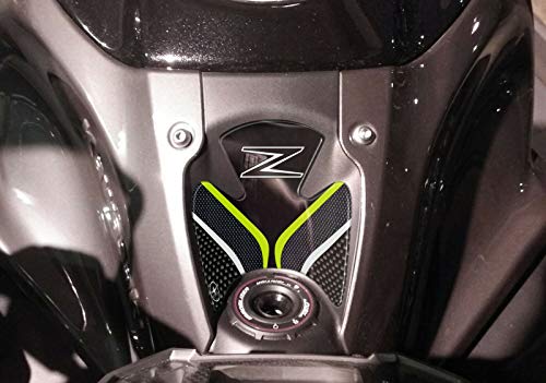 Adhesivo 3D en Gel Protección Zona Llave Ignición Compatible con Kawasaki Z900 - Gris y Verde