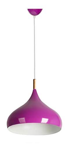 Lámpara Iluminación colgante moderna nordica Rosca E27 para el Restaurante Dormitorio Sala de Estudio Loft Pasillo 35 cm diámetro color fucsia