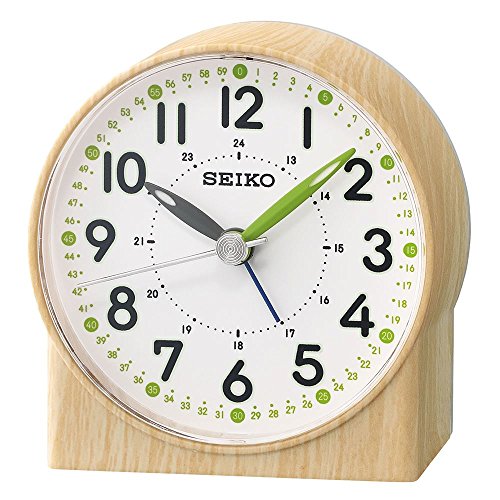 Seiko Green Lumibrite - Reloj Despertador con Caja de Madera, Color marrón, 9 x 5,3 x 9,7 cm
