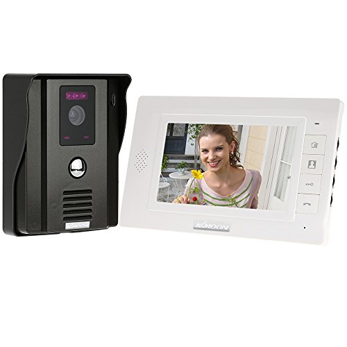 KKmoon 7" Monitor TFT LCD Video Portero Interfono Intercom (Cámara de Vigilancia, Desbloqueo Remoto, Visión Nocturna, CCTV Seguridad Kit)