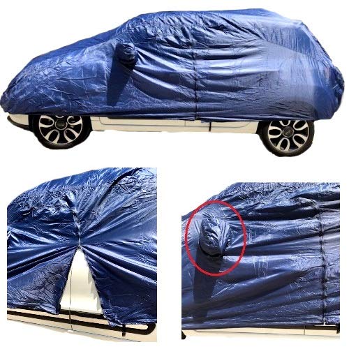 Trendline - Funda para coche impermeable de nailon, talla M, antiarañazos, 432 x 185 x 120 cm, color azul