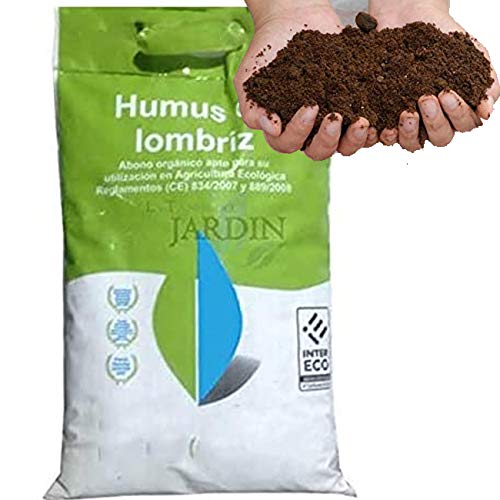 Suinga 500 KG ABONO Fertilizante ORGANICO Humus DE LOMBRIZ, Sacos de 25 Kg - 41 litros. Apto para Agricultura ecológica