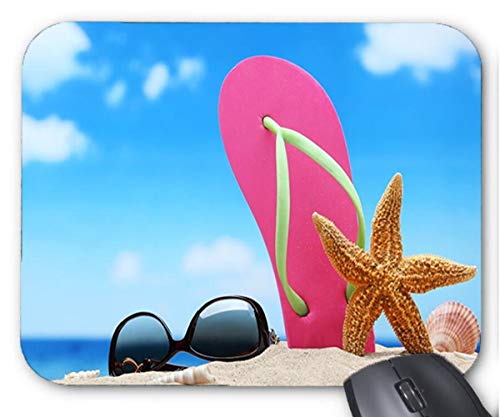 N\A Alfombrilla de ratón Viaje romántico de Luna de Miel con Gafas de Sol Cruise Starfish y Zapatos de Playa Alfombrilla de ratón