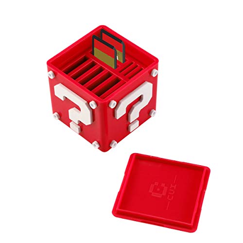Estuche para Juegos de Nintendo Switch, AOLVO 12-en-1 Lindo Funda para Cartuchos de Juegos llevar 8 Cartuchos de Juego y 4 Tarjetas SD (Rojo)