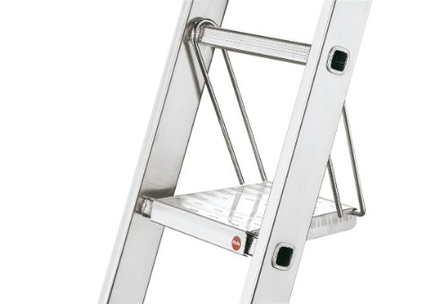 Hailo 9950-001 - Plataforma de trabajo antideslizante de aluminio para escalera