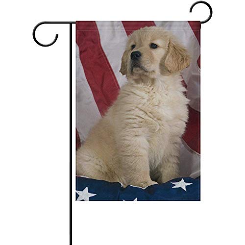 Not Applicable Orgulloso Día Nacional Golden Retriever Puppy Bandera de jardín de Doble Cara Lo Mejor para el Patio de Fiestas y la decoración del hogar al Aire Libre - 12.5x18 Pulgadas