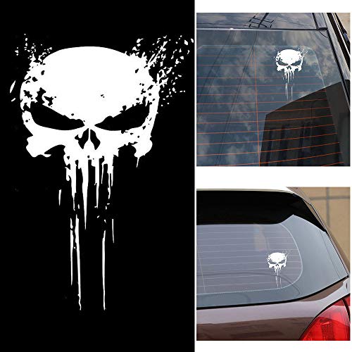 Carrfan Punisher Skull Blood Vinyl Car Stickers Calcomanías Motos Decoración