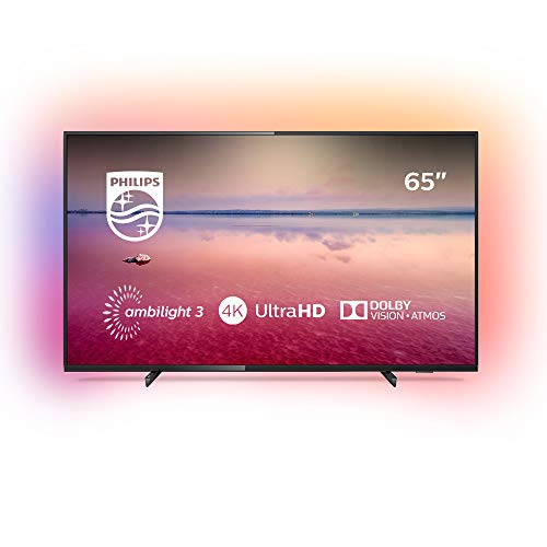 Philips 65PUS6704/12 - Televisor Smart TV LED 4K UHD, 65 pulgadas, Ambilight 3 lados, HDR 10+, Dolby Vision, Dolby Atmos, color negro