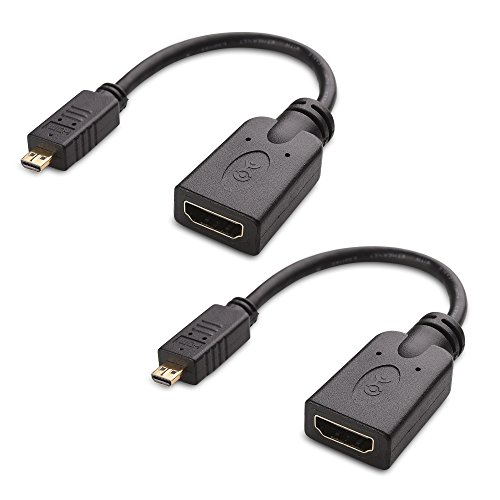Cable Matters 2 Paquetes de Adaptador Micro HDMI a HDMI (Adaptador Micro HDMI HDMI) 15CM con Soporte 4K y HDR