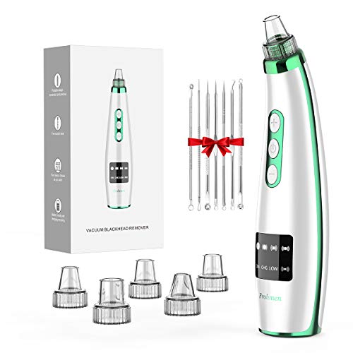 Frohmen Limpiador de Poros Succionador de Puntos Negros Quita Espinillas y Puntos Negros Limpiador Facial Electrico Extractor Puntos Negros Aspirador Puntos Negros 7Pcs Kit 5 Cabezales y 5 Modos