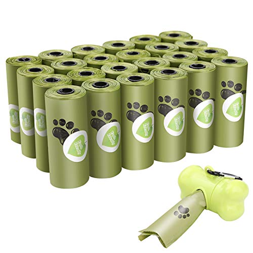 Viesap Bolsas Caca Perro, 390 Bolsas Para Excrementos De Perro Con Dispensador, Extra Gruesas Bolsas Perro Biodegradables Poop Bag Para Mascotas Domésticos, Fuertes Poop Bag Para Perro Mascotas, Verde