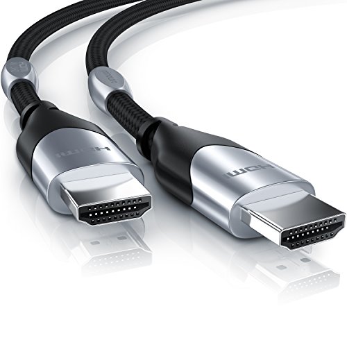 Primewire 1,0m Cable de HDMI - 4K 60Hz 4096 x 2160p HDR UHD 4x4x4 18Gbps - Alta Velocidad con Ethernet - 4K Ultra HD 2160p 3D ARC y CEC - Cable de blindaje Triple - Trenzado de Nylon - Black Line