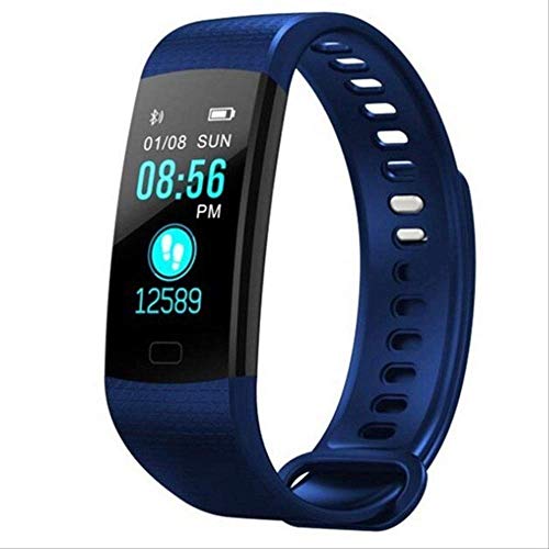 Reloj Inteligente Deportes Fitness Actividad Rastreador De Frecuencia Cardíaca Pulsera De Presión Arterial Ip67 Banda Impermeable Podómetro para iOS Android Azul Marino