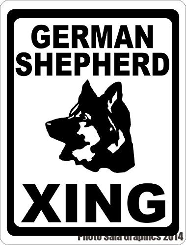 Signo de cruce de pastor alemán Xing W/Opciones. Regalo para perros amantes de pastores 20 x 30 cm