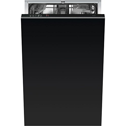 Smeg STA4505 Totalmente integrado 10cubiertos A+ lavavajilla - Lavavajillas (Totalmente integrado, Negro, Slimline (45 cm), Negro, Botones, Frío, Caliente)