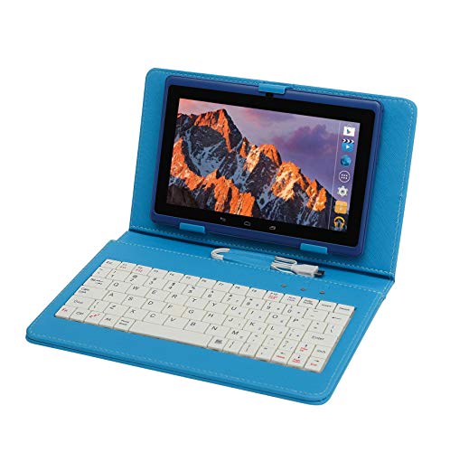 Tablet PC Pantalla táctil de 7 Pulgadas, Qrdenador Tablet Quad-Core con Funda para Teclado,Doble Cámara, Bluetooth,Wi-Fi, 8GB Nand Flash, Juegos 3D compatibles,con Lápiz Stylus