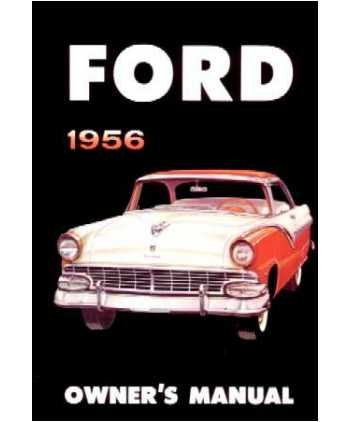 1956 FORD - Guía de usuario manual para propietarios de coches