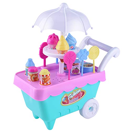 YeahiBaby Niños Caramelo Helado Trolley Pusher Car Toy Prepend Play Mini Simulación Electrodomésticos Cocina Juguetes (Color Aleatorio)