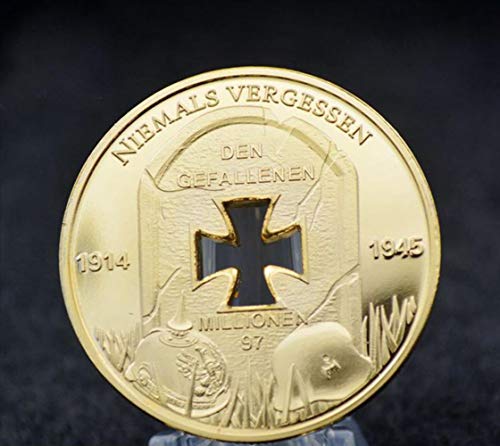 cici 1oz 1914 1945 Cruz de Hierro Alemana Agujero 24k .999 Moneda de lingotes Oro CLAD