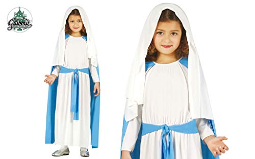 Guirca- Disfraz infantil de Virgen María, Color azul, 7-9 años (42468.0)
