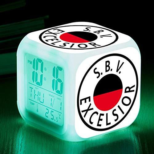 Reloj Despertador LED Países Bajos Fútbol Club Reloj Digital Temperatura Pantalla Niños Juguete Mesa Touch Mini