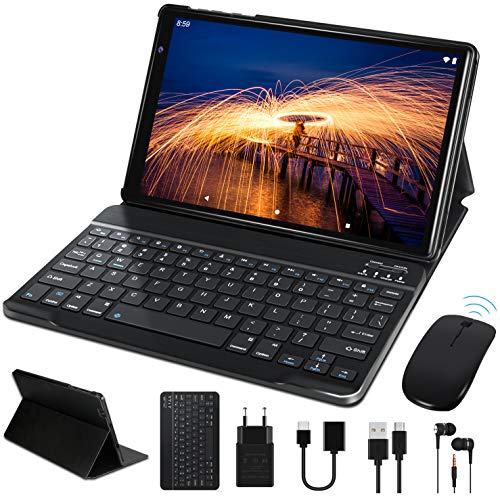 Tablet 10 Pulgadas FACETEL Q3 Android 9.0 4GB de RAM y 64 GB de ROM,5MP 8MP Cámara Tablet PC Batería de 8000mAh,Certificación Google gsm | WiFi | GPS | OTG | FM | Bluetooth-Negro