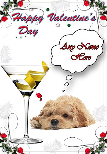 Figura de perro cachorro de Cockapoo TV74 divertido lindo día de San Valentín tarjeta A5 Tarjeta de felicitación personalizadas