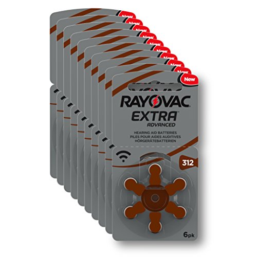 Rayovac Extra Advanced - Pilas Audífono, Pack de 10 x 6 pilas, Total= 60 pilas