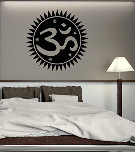 ASFGA Mantra Budista hindú único Sala de Yoga Dormitorio de Arte Etiqueta de Vinilo Dormitorio clásico hindú Sala de Estar Etiqueta de la Pared Papel Pintado Impermeable de PVC 56X56cm