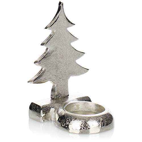com-four® Portavelas de Metal con Motivo de árbol de Navidad - Portavelas Decorativo para el Invierno - Portavelas de Navidad - Decoración navideña
