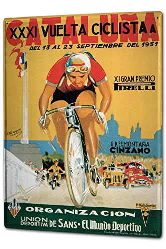 LEotiE SINCE 2004 Cartel Letrero de Chapa XXL Nostálgico Ciclista Cataluña 1951