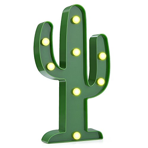 ZWOOS Lámparas Decorativas Decoración Iluminación Lámpara de Mesa de luz LED para El Hogar y La Fiesta (Cactus)