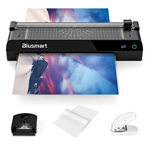 Blusmart A3 6 in 1 Plastificadoras, Laminadora con pantalla táctil, Monitor de Temperatura, Recortadora de papel, 40 bolsas de laminación, redondeador de esquinas, adecuado para A3, A4, A5, A6