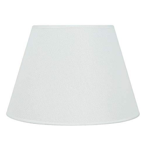 DULEE - Pantalla de lámpara de 24 a 40 cm aprox. de lino, para E27, para lámpara de mesa o de pie, Blanco, Top:16cm x Height:18cm x Bottom:30cm